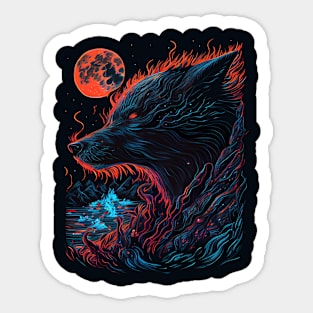 night wolf Sticker